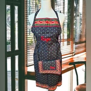 📣TANYA Vera Bradley Monogrammed Christmas 🎄 Apron Matching Purse Like 🆕